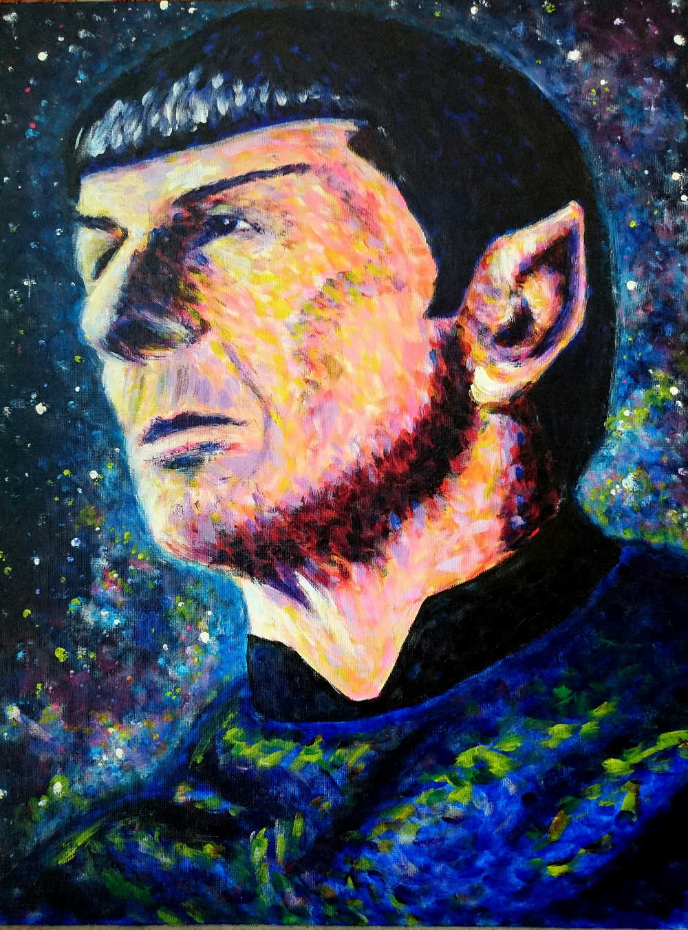 A painting of Spock from Star Trek
